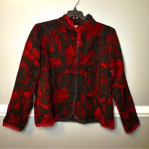 Choices blazers Jacket embroidered with black and red colors women size small